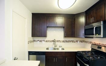 Kitchen With Sink at La Vista Terrace, Hollywood, 90046